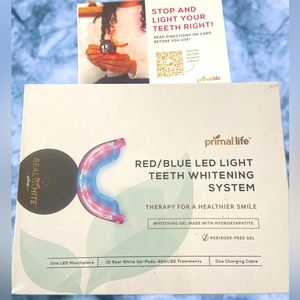 PRIMAL LIFE teeth whitening system. Red blue light peroxide free- NEW